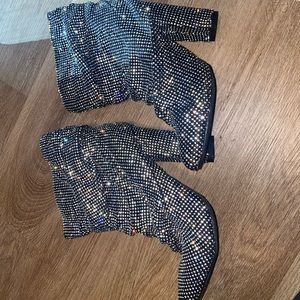 Rhinestore Urban Outfitters shiny booties